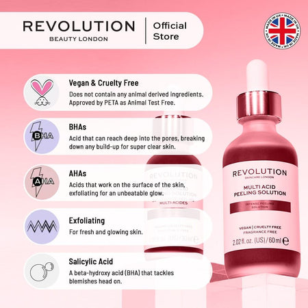 Makeup Revolution Skincare Multi Acid AHA & BHA Peel Serum, 30ml - Image 2