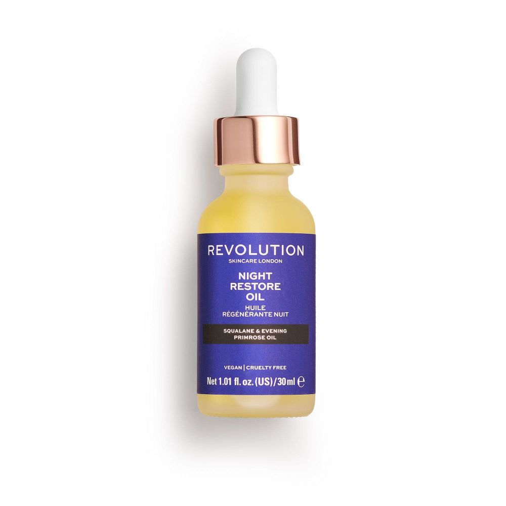 Makeup Revolution Skincare Squalene Night Restore Oil Night Serum, 30ml - Main Image