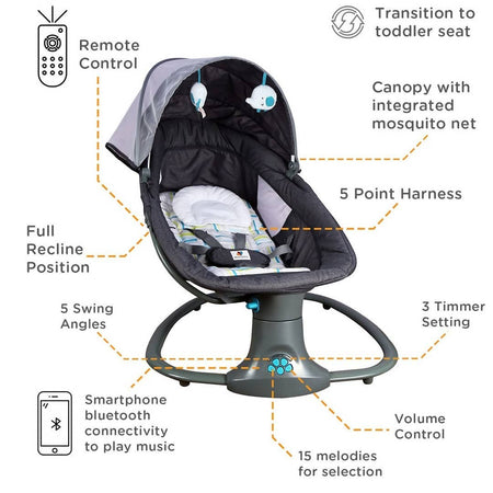Mastela – Baby Swing 3 In 1 Deluxe Multi-Functional Unisex Color - 8105