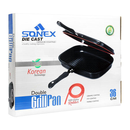 Sonex Die Cast Double Grill Pan, 36cm, 14.1 Inches, 52342 - Image 2