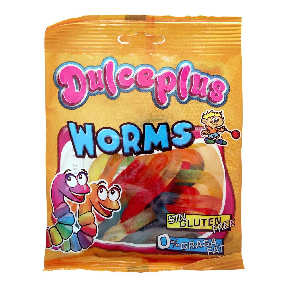 Dulceplus Worms Jelly, Gluten Free, Pouch, 100g - Main Image