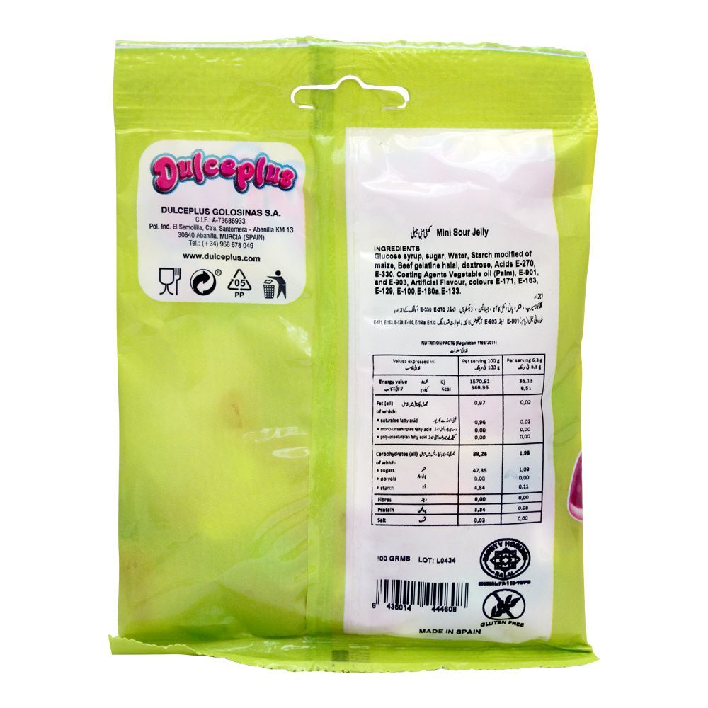Dulceplus Mini Sour Mix Jelly, Pouch, 100g - Image 2