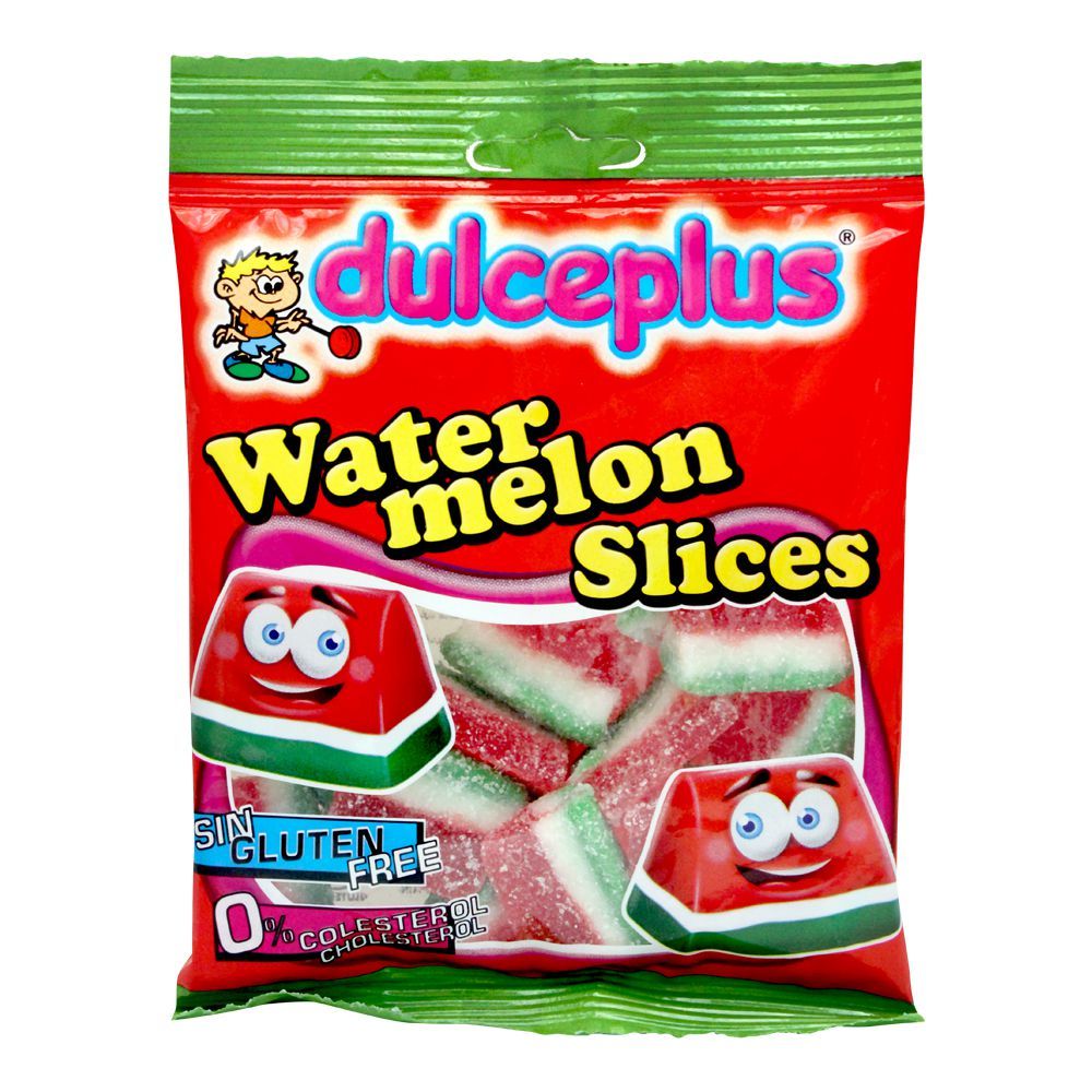 Dulceplus Sour Watermelon Slices Jelly, Gluten Free, Pouch, 100g - Main Image