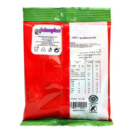 Dulceplus Sour Watermelon Slices Jelly, Gluten Free, Pouch, 100g - Image 2