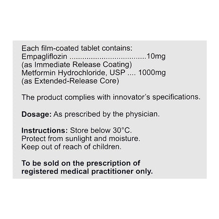 Hilton Pharma Xenglu-Met XR Tablet 10/1000mg Box, 14-Pack - Image 3
