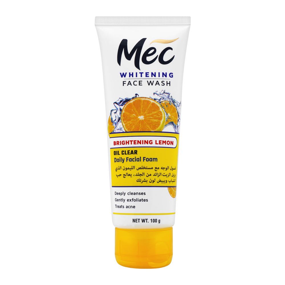 Mec Whitening Face Wash, Oil Clear Daily Facial Foam, Brightening Lemon, 100g - Main Image