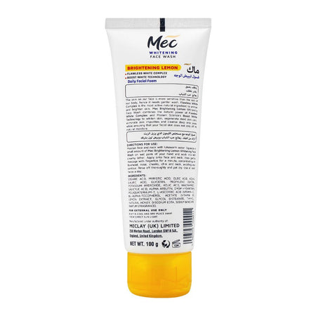 Mec Whitening Face Wash, Oil Clear Daily Facial Foam, Brightening Lemon, 100g - Image 2