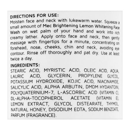 Mec Whitening Face Wash, Oil Clear Daily Facial Foam, Brightening Lemon, 100g - Image 3