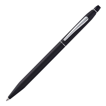 Cross Click Classic Matt Black Ballpoint Pen With Chrome Appointments, Black Medium Tip, AT0622-102 - Main Image