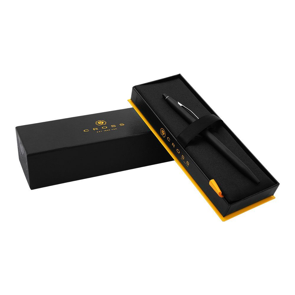 Cross Click Classic Matt Black Ballpoint Pen With Chrome Appointments, Black Medium Tip, AT0622-102 - Image 4