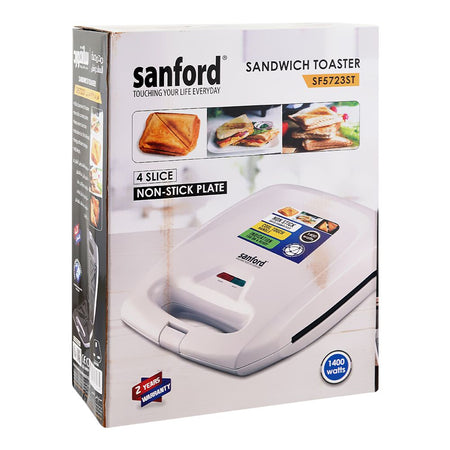 Sanford 4 Slice Non-Stick Plate Sandwich Toaster, 1400W, 220-240V, SF-5723ST - Image 2