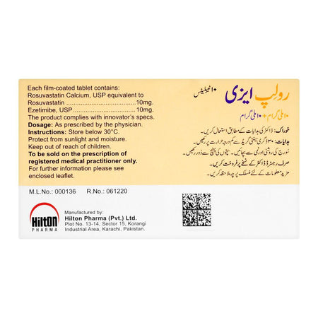 Hilton Pharma Rolip Eze Tablet, 10mg+10mg, 10-Pack - Image 2