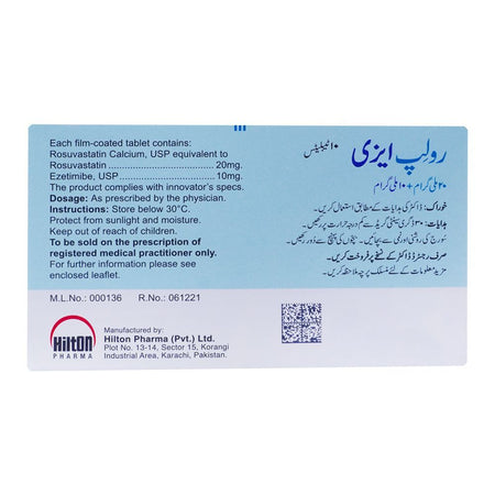 Hilton Pharma Rolip Eze Tablet, 20mg + 10mg, 10-Pack - Image 2
