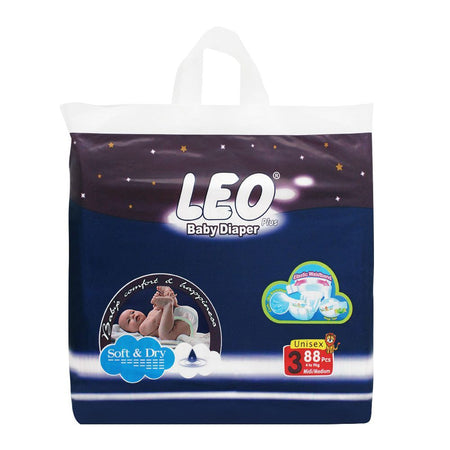 Leo Plus Soft & Dry Baby Diaper Medium No. 3, 4-9Kg, 88-Pack - Main Image