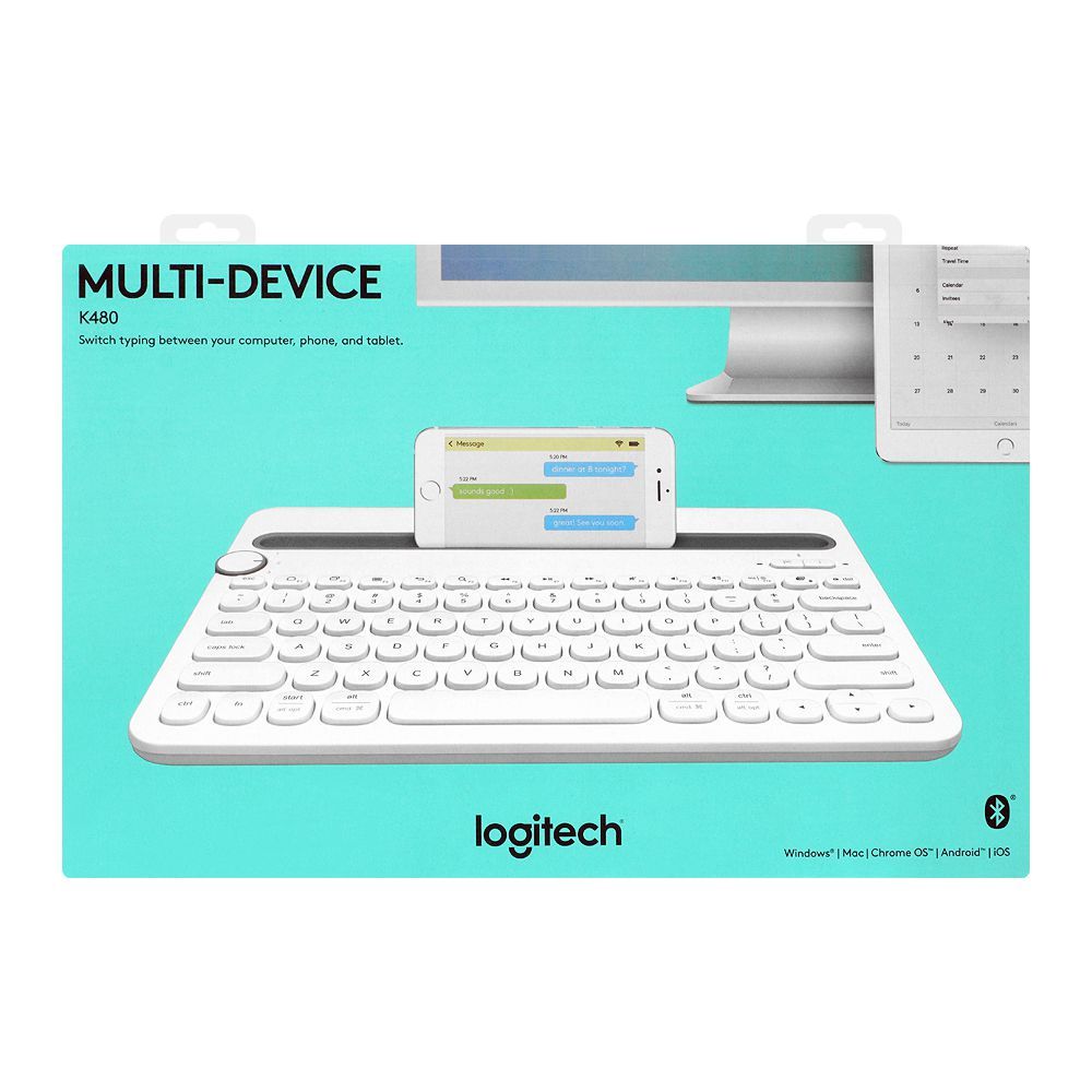 Logitech Bluetooth Multi-Device Keyboard, White, K480 - Image 3