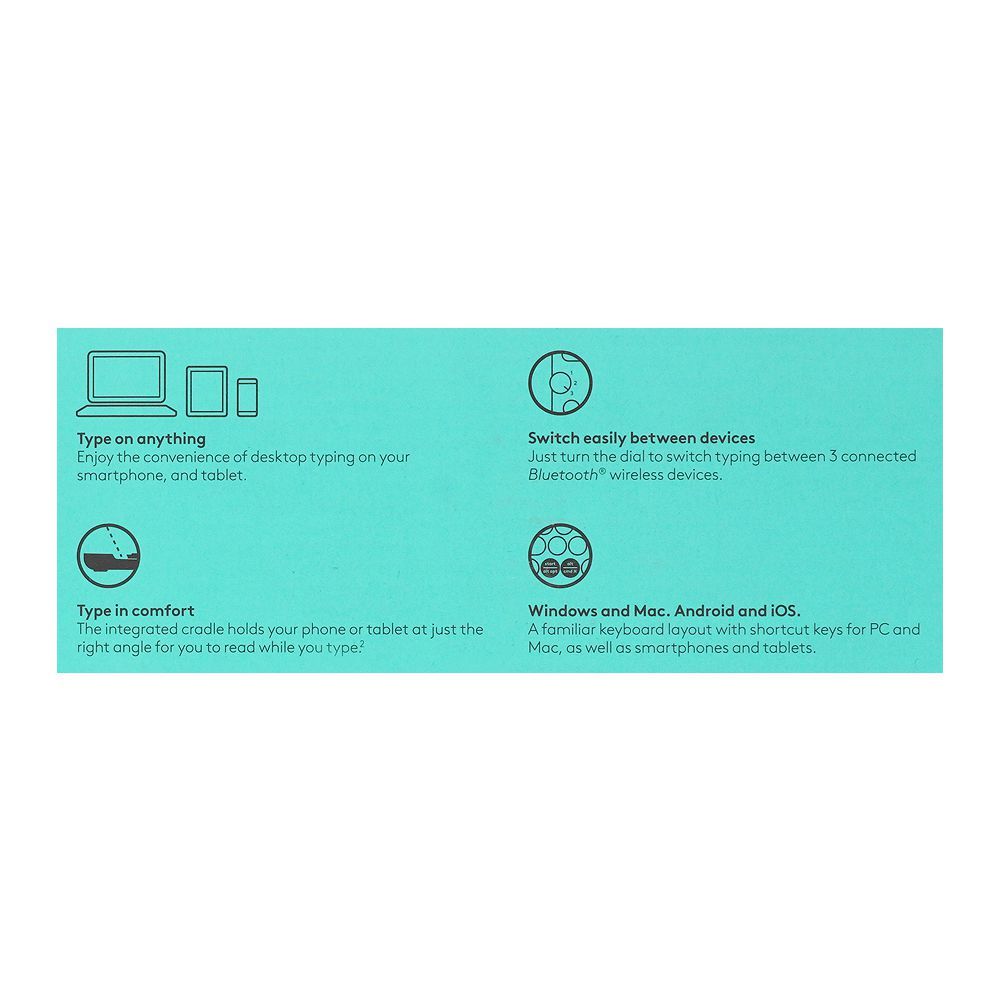 Logitech Bluetooth Multi-Device Keyboard, White, K480 - Image 5