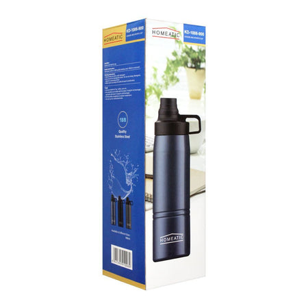 Homeatic Steel Sports Water Bottle, Blue, 900ml, KD-1006 - Image 2