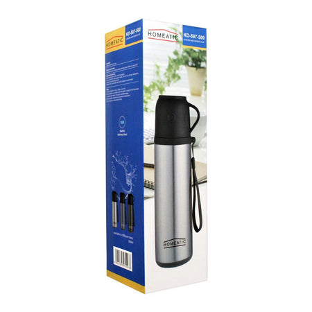 Homeatic Steel Sports Water Bottle, Blue, 500ml, KD-597 - Image 2