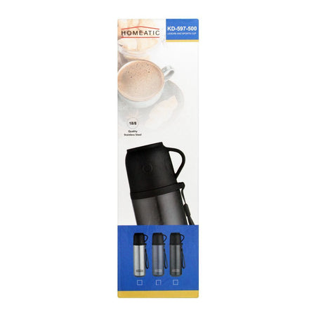 Homeatic Steel Sports Water Bottle, Blue, 500ml, KD-597 - Image 3