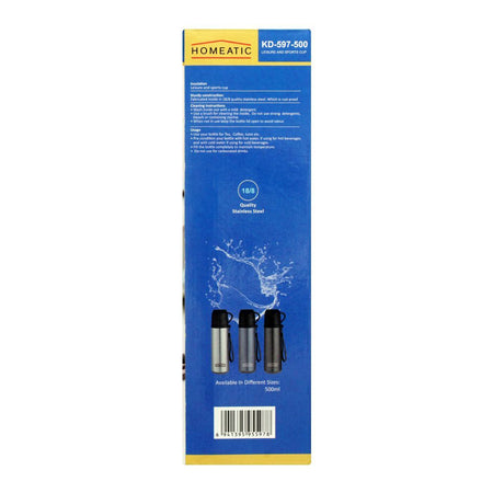 Homeatic Steel Sports Water Bottle, Blue, 500ml, KD-597 - Image 4