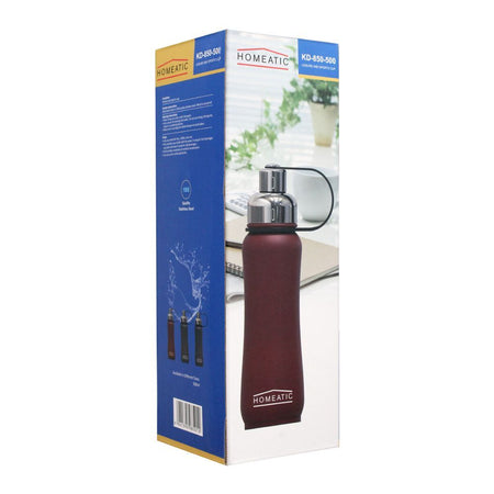 Homeatic Steel Sports Water Bottle, Black, 500ml, KD-850 - Image 2