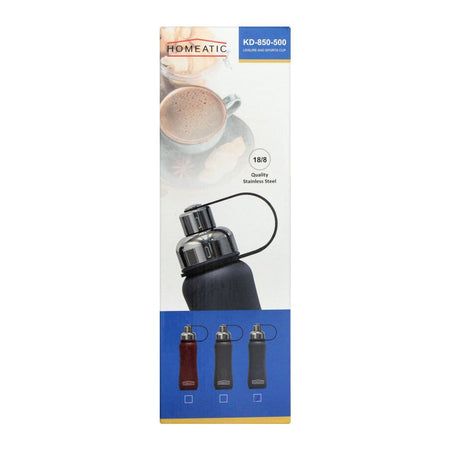 Homeatic Steel Sports Water Bottle, Black, 500ml, KD-850 - Image 3