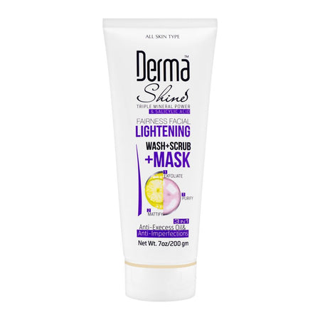 Derma Shine Fairness Facial Lightening Wash + Scrub + Mask, 200g - Main Image