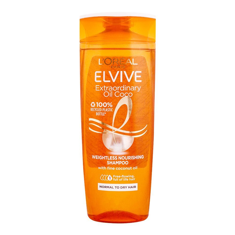 L'Oreal Paris Elvive Extraordinary Oil Coco Weightless Nourishing Shampoo, For Normal To Dry Hair, 400ml - Main Image