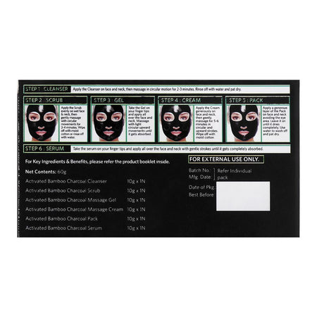 VLCC Natural Sciences 7-In-1 Activated Bamboo Charcoal Facial Kit, 60g - Image 3