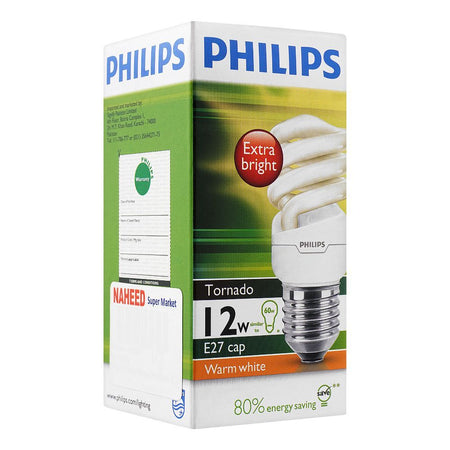 Philips Tornado Energy Saver Bulb, 12W E27 Cap, Warm White - Main Image