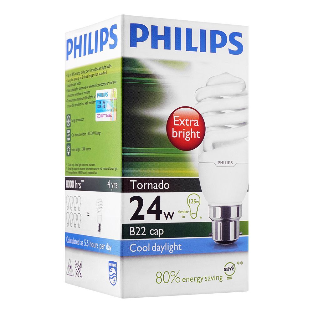Philips Tornado Energy Saver Bulb 24W, B22 Cap, Cool Daylight - Main Image