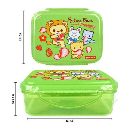 Lion Star Plastic Enzo Clip Lunch Box, 5.7in (H) x 4.1in (W) x 2.2in (D), Green, SB-33 - Image 4