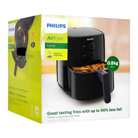 Philips Essential Air Fryer, 4.1L, Black, HD-9200 - Image 3