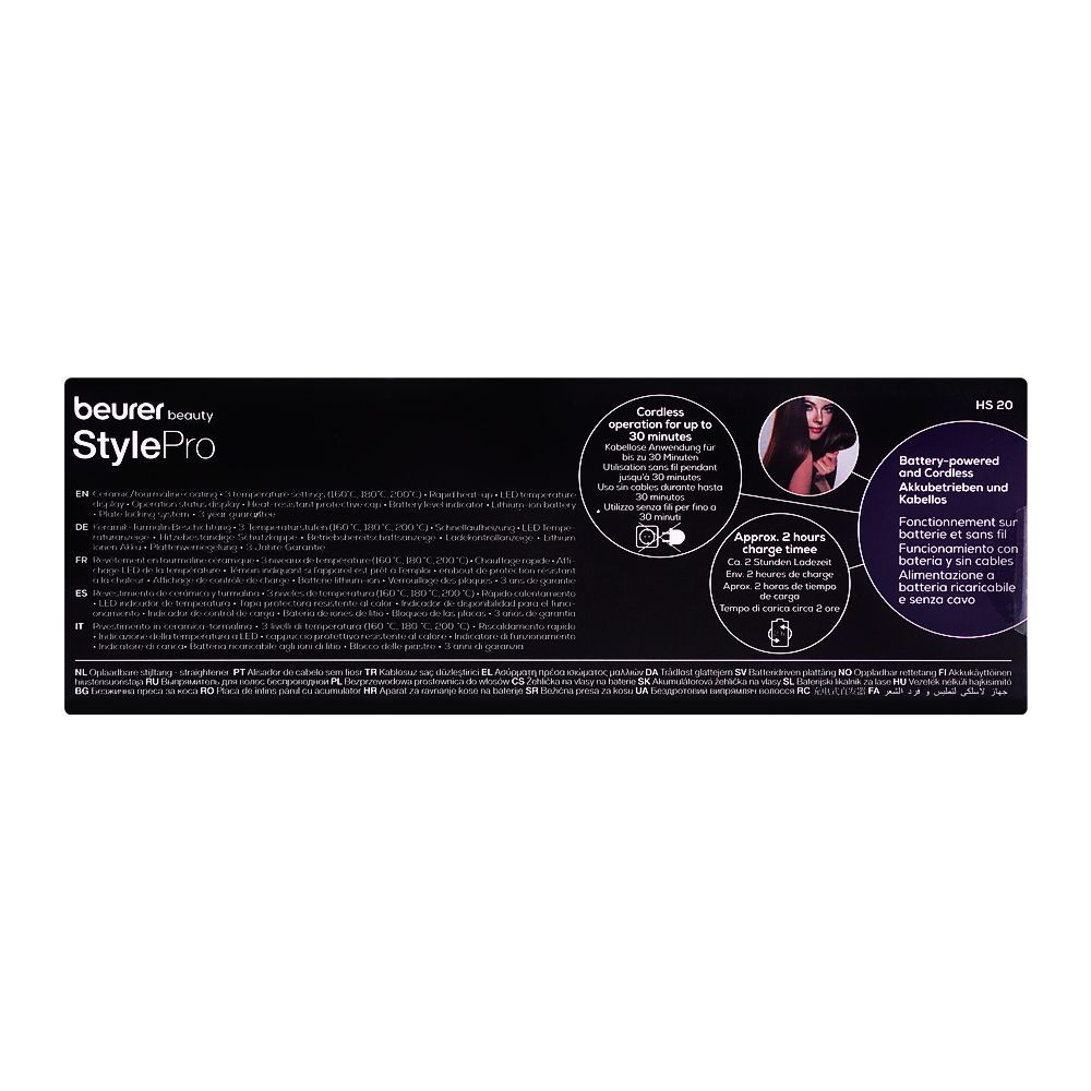 Beurer Style Pro Cordless Hair Straightener, HS20 - Image 4