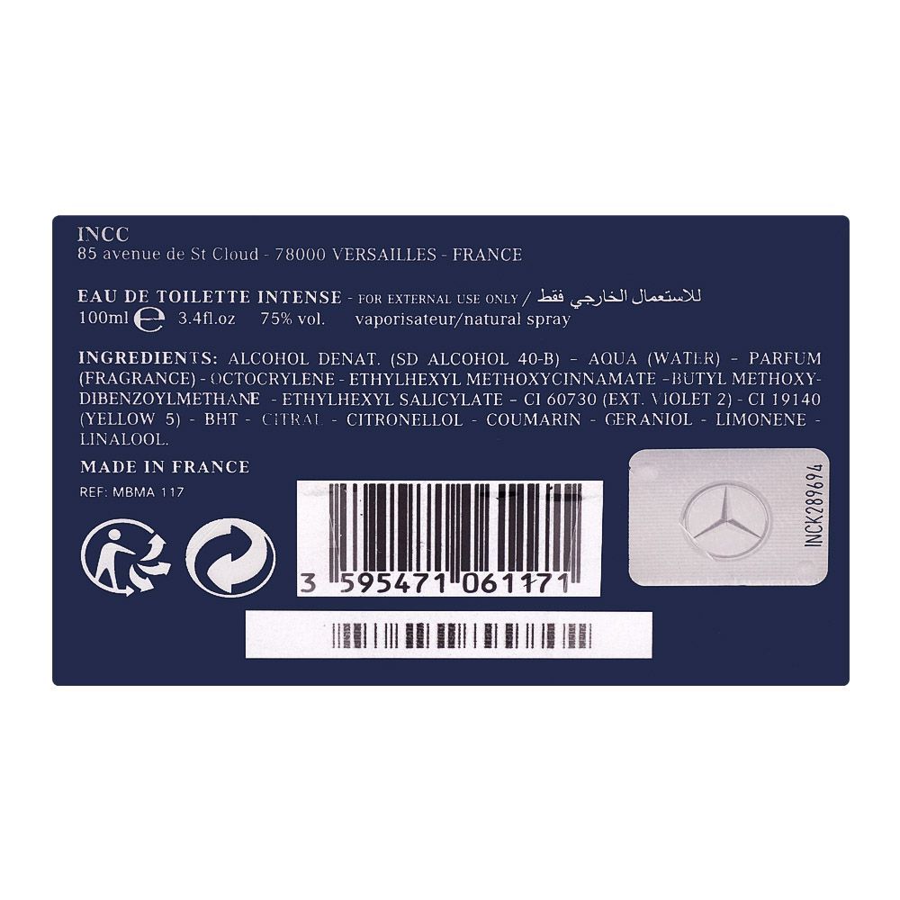 Mercedes-Benz Intense For Men Eau De Toilette, Fragrance For Men, 100ml - Image 3