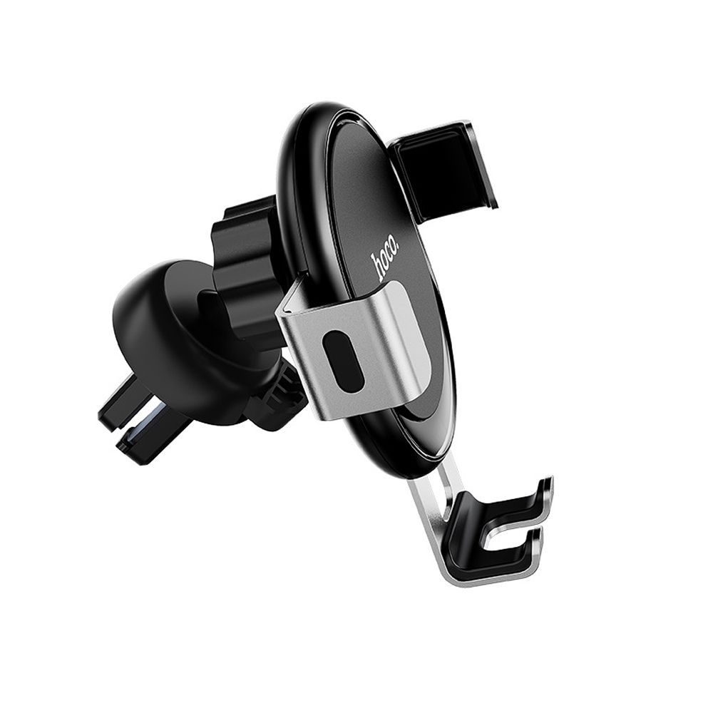 Hoco CA56 Metal Armour Air Outlet Gravity Care Mobile Holder, Black Silver - Image 2
