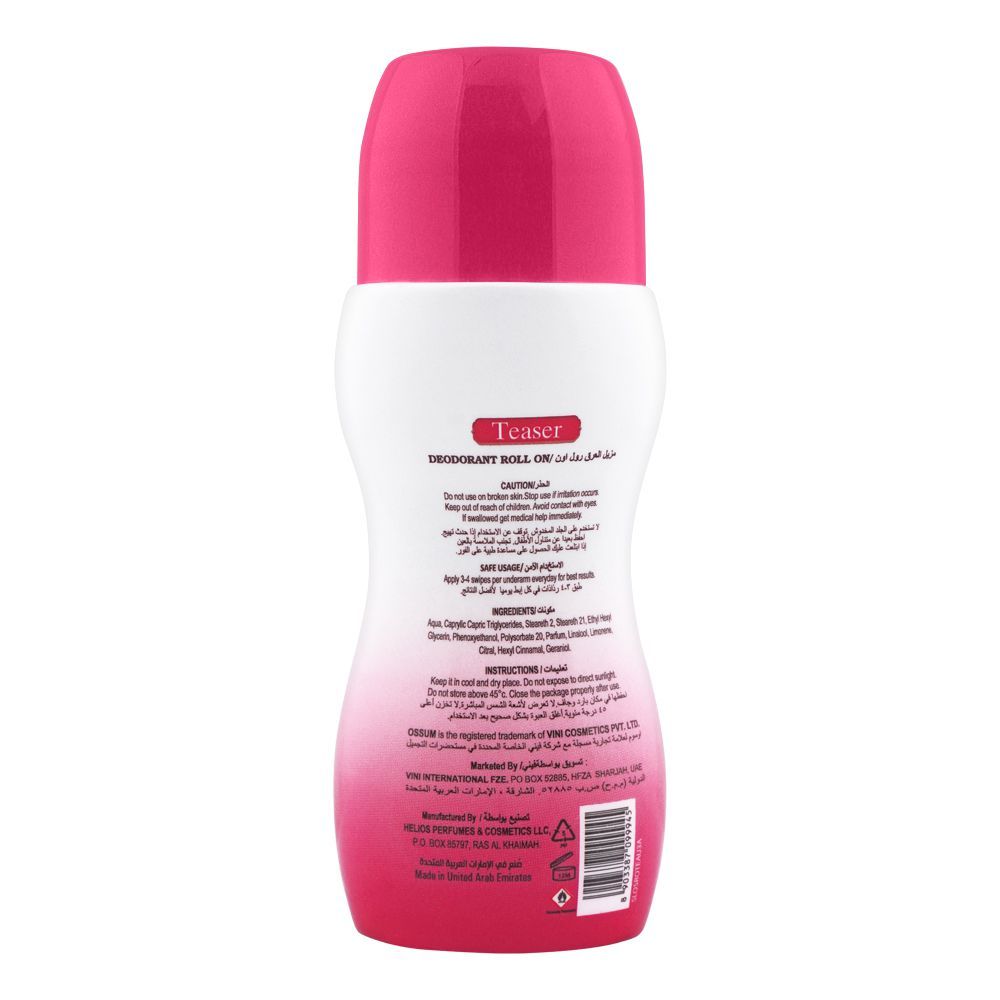 Ossum Teaser Deodorant Roll On, For Women, 50ml - Image 2