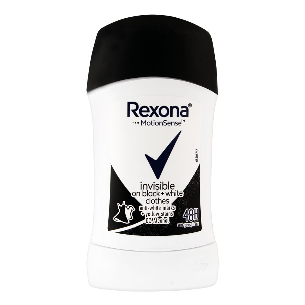 Rexona Motion Sense Invisible On Black + White Clothes Deodorant Stick, 40g - Main Image