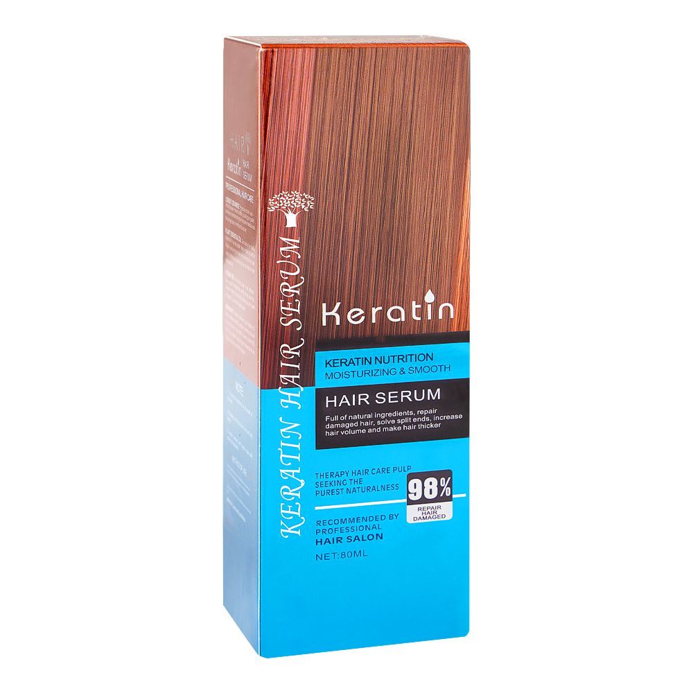 Keratin Nutrition Keratin Moisturizing & Smooth Hair Serum, Vitamin B5, Cement Ceramide, For Damaged Hair, 80ml - Image 2