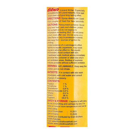 Cobra Lizard Killer Extra Strong Spray, 300ml - Image 3