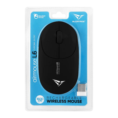 Alcatroz Airmouse L6 Chroma Silent Rechargeable Wireless Mouse, Black - Image 2