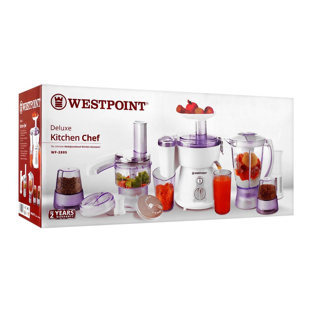 West Point Deluxe 5 In 1 Food Processor, WF-2805 - Image 3