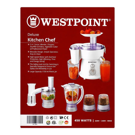 West Point Deluxe 5 In 1 Food Processor, WF-2805 - Image 4