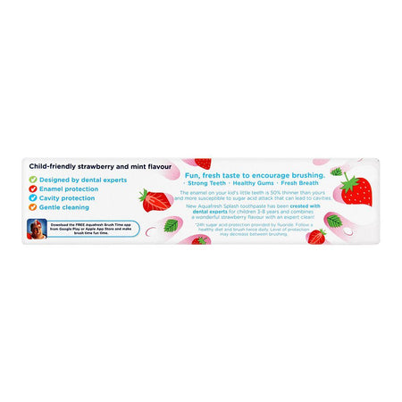 Aquafresh Splash Strawberry & Mint Flavour Toothpaste, 50m - Image 2