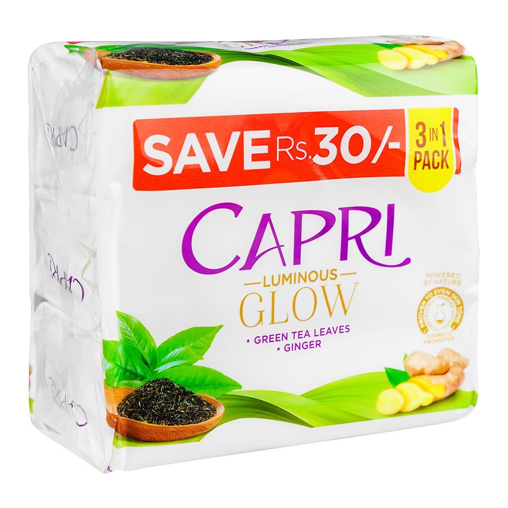 Capri Glow Green Tea Leaves Green Soap, 3x150g - Main Image
