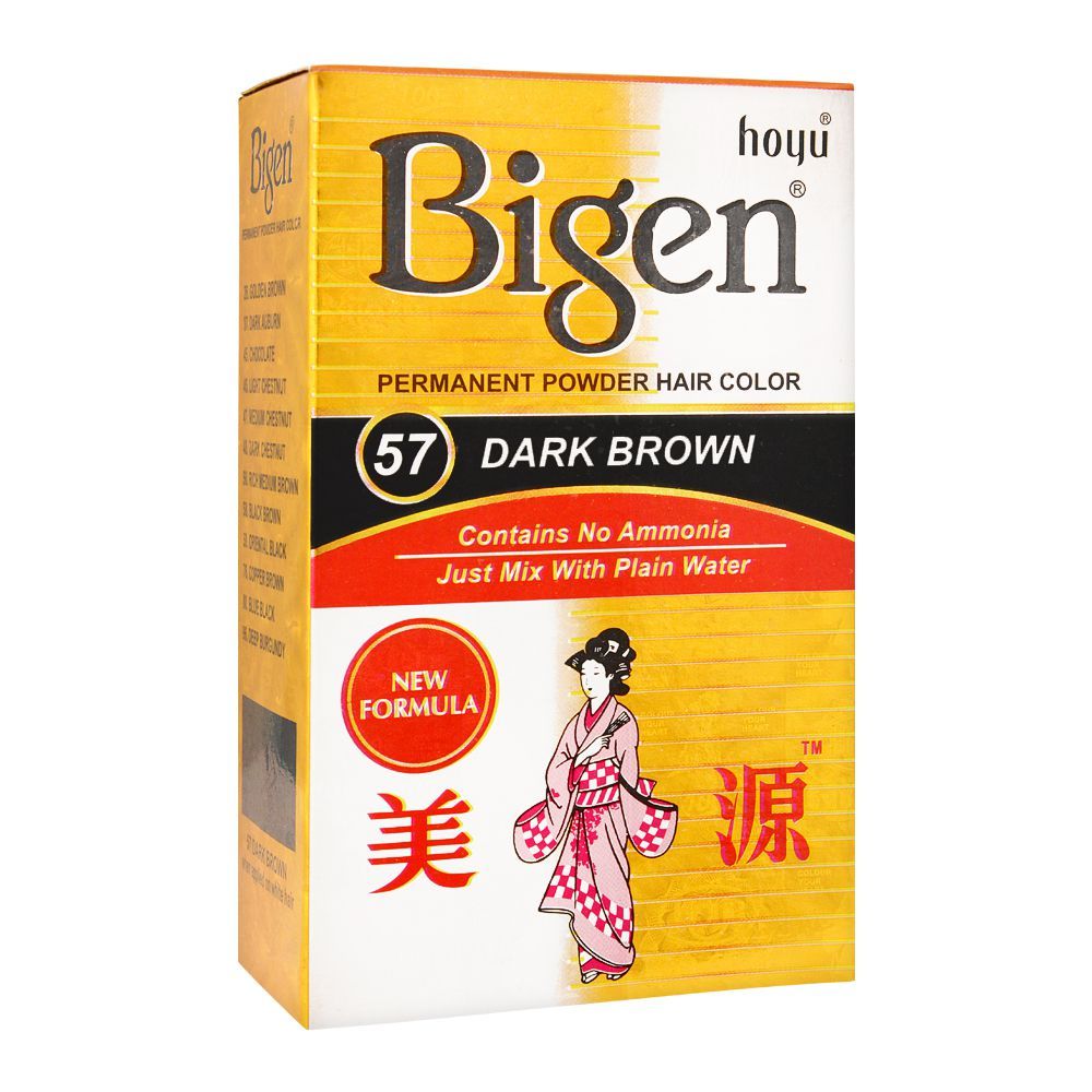 Bigen Permanent Powder Hair Color, 57 Dark Brown - Main Image