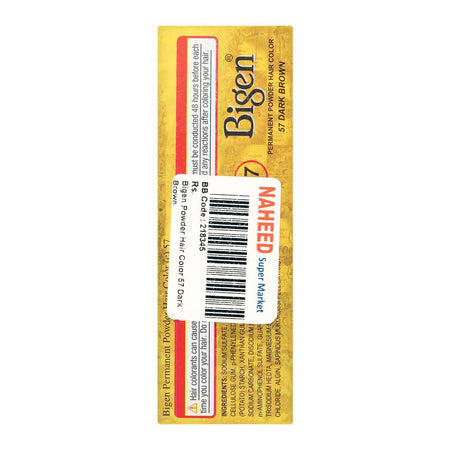 Bigen Permanent Powder Hair Color, 57 Dark Brown - Image 4