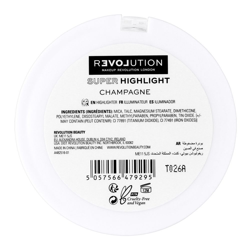 Makeup Revolution Relove Super Highlight Highlighter, Champagne - Image 4
