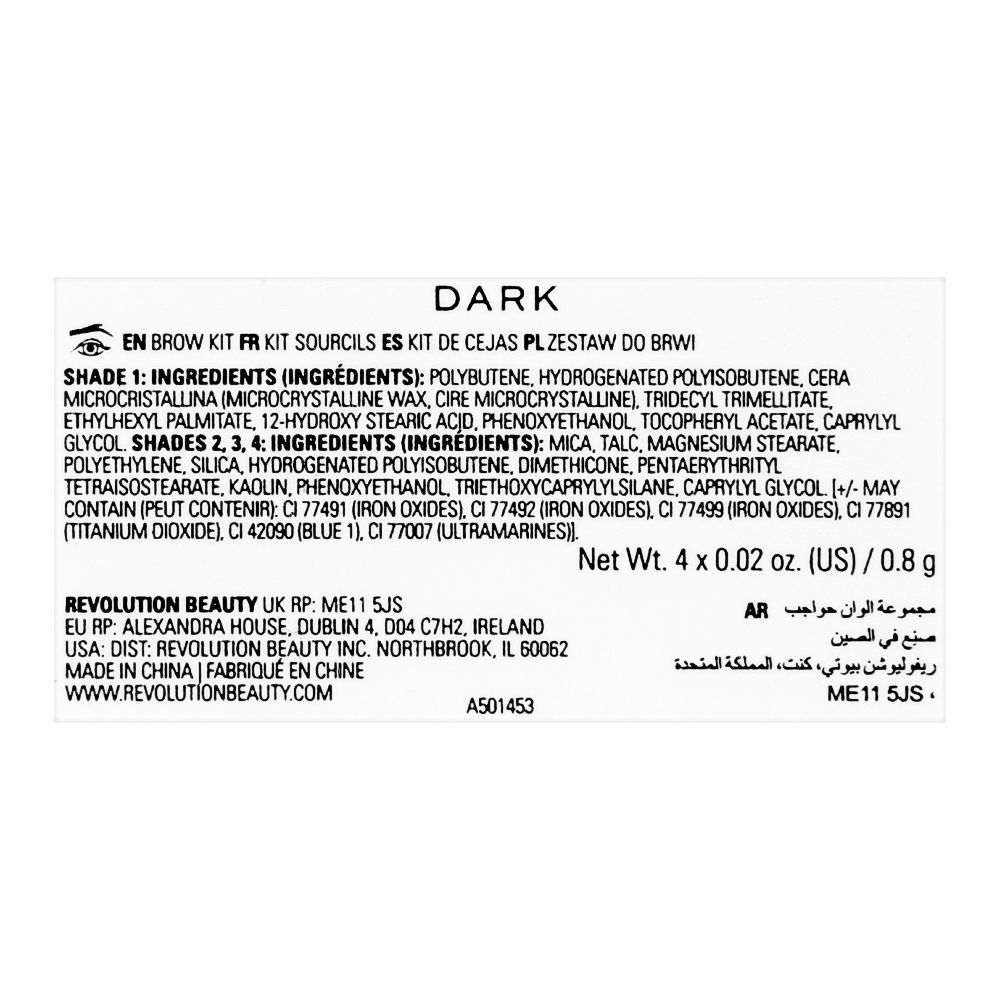 Makeup Revolution Relove Colour Cult Brow Palette, Dark - Image 4