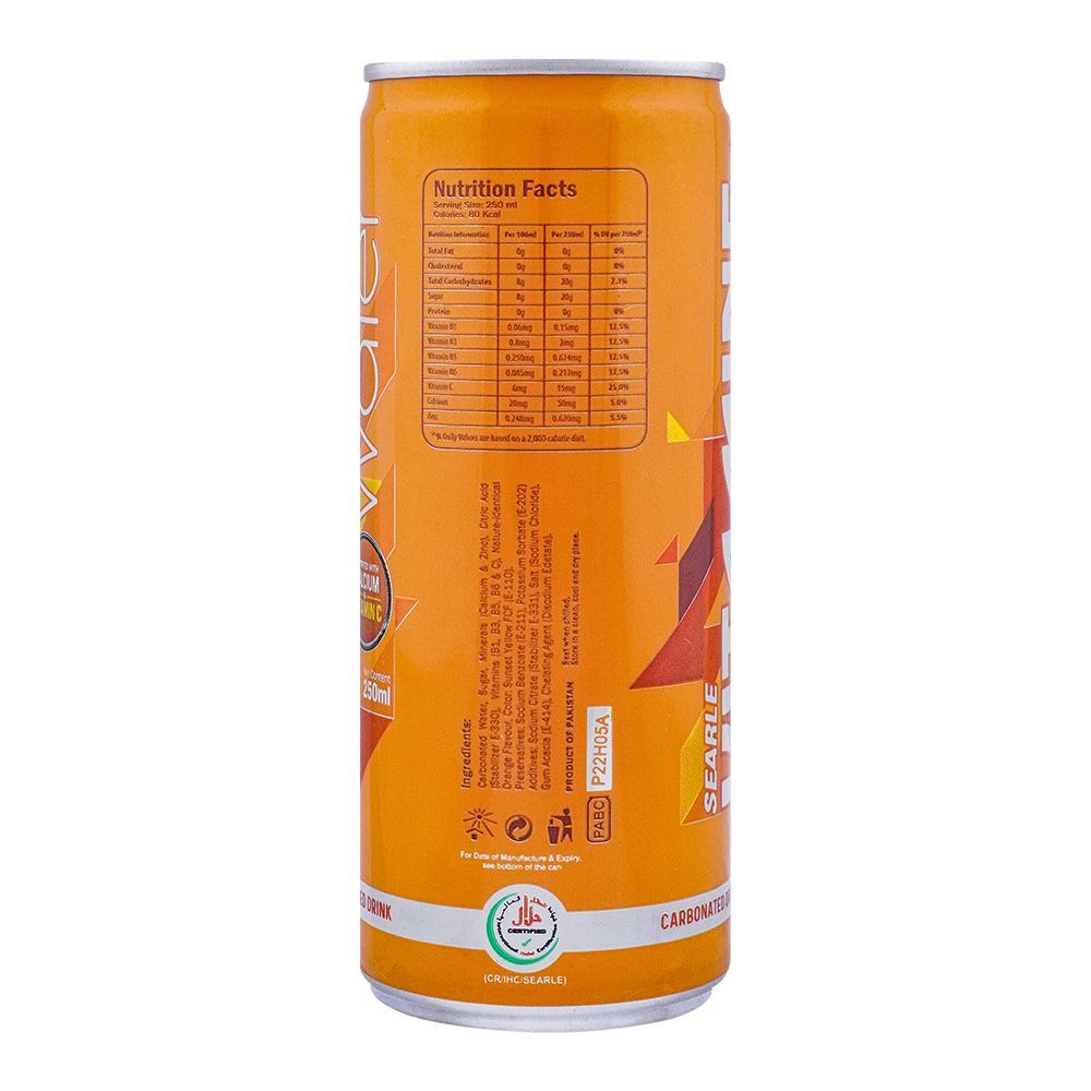 Vitamin Water Carbonated Orange Drink Can, 250ml - Image 2